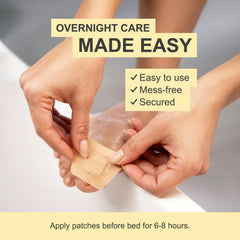 Kerasal formula being applied to nail before placing patch for targeted care