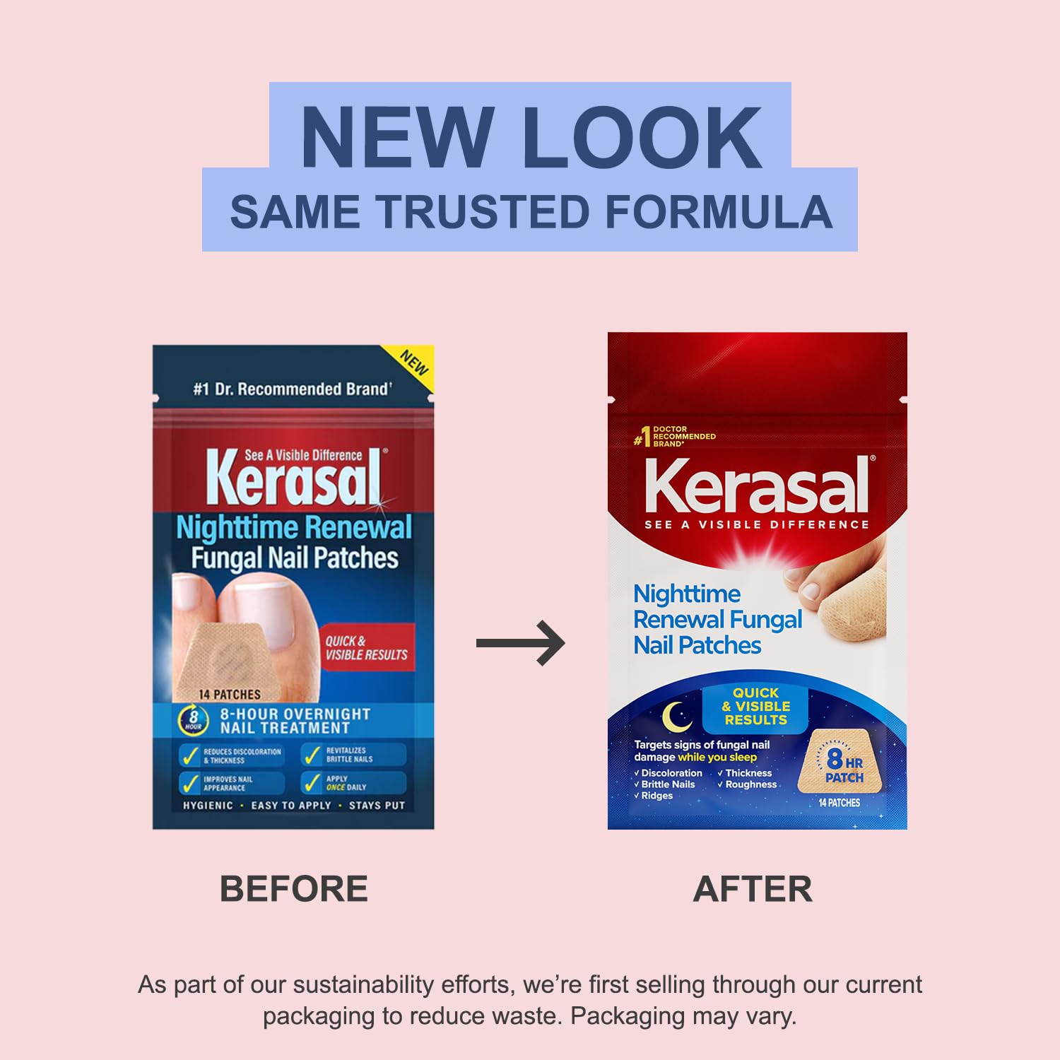 Kerasal opened pack with individual patches visible for hygienic single-use