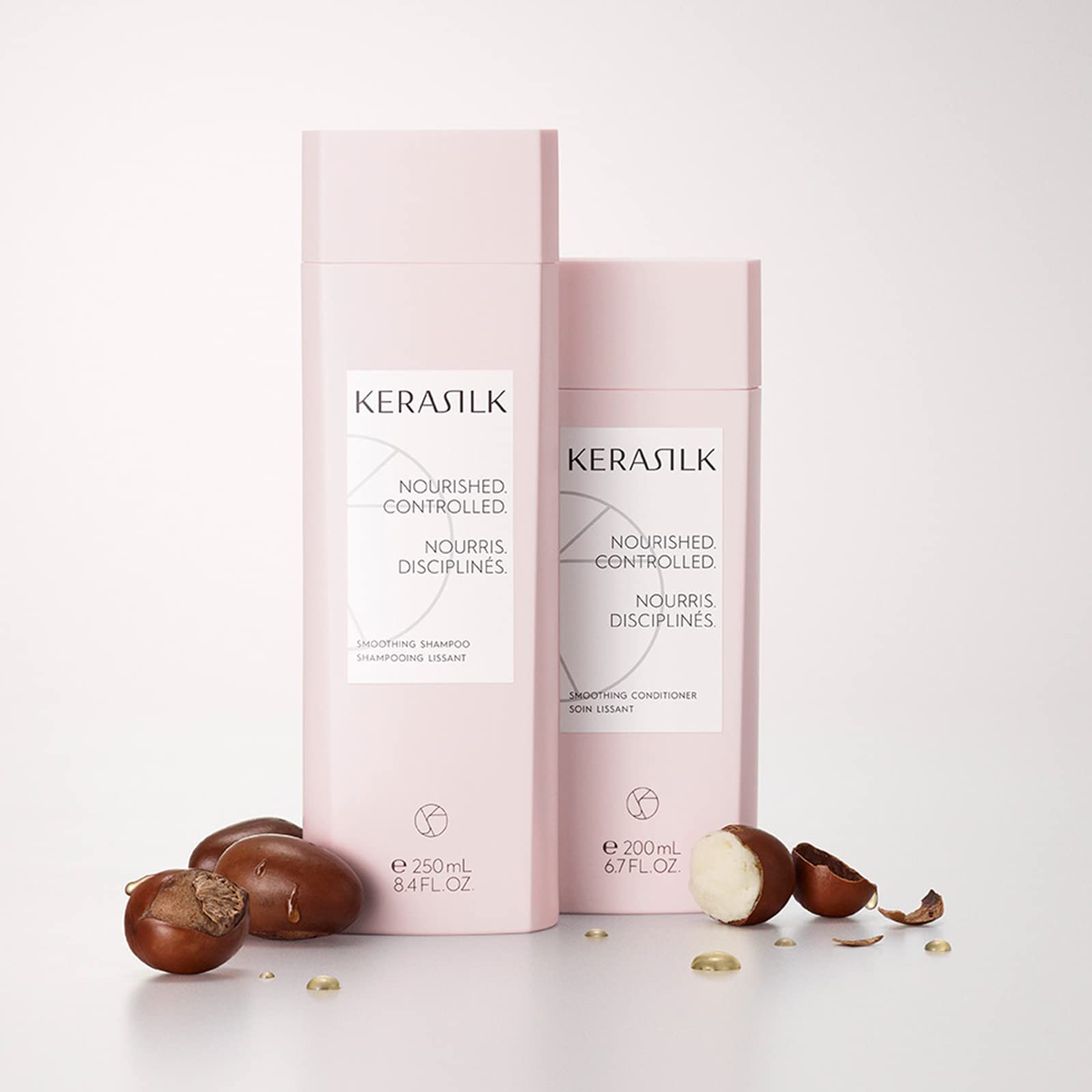 Kerasilk bottle on bathroom shelf showing stylish storage