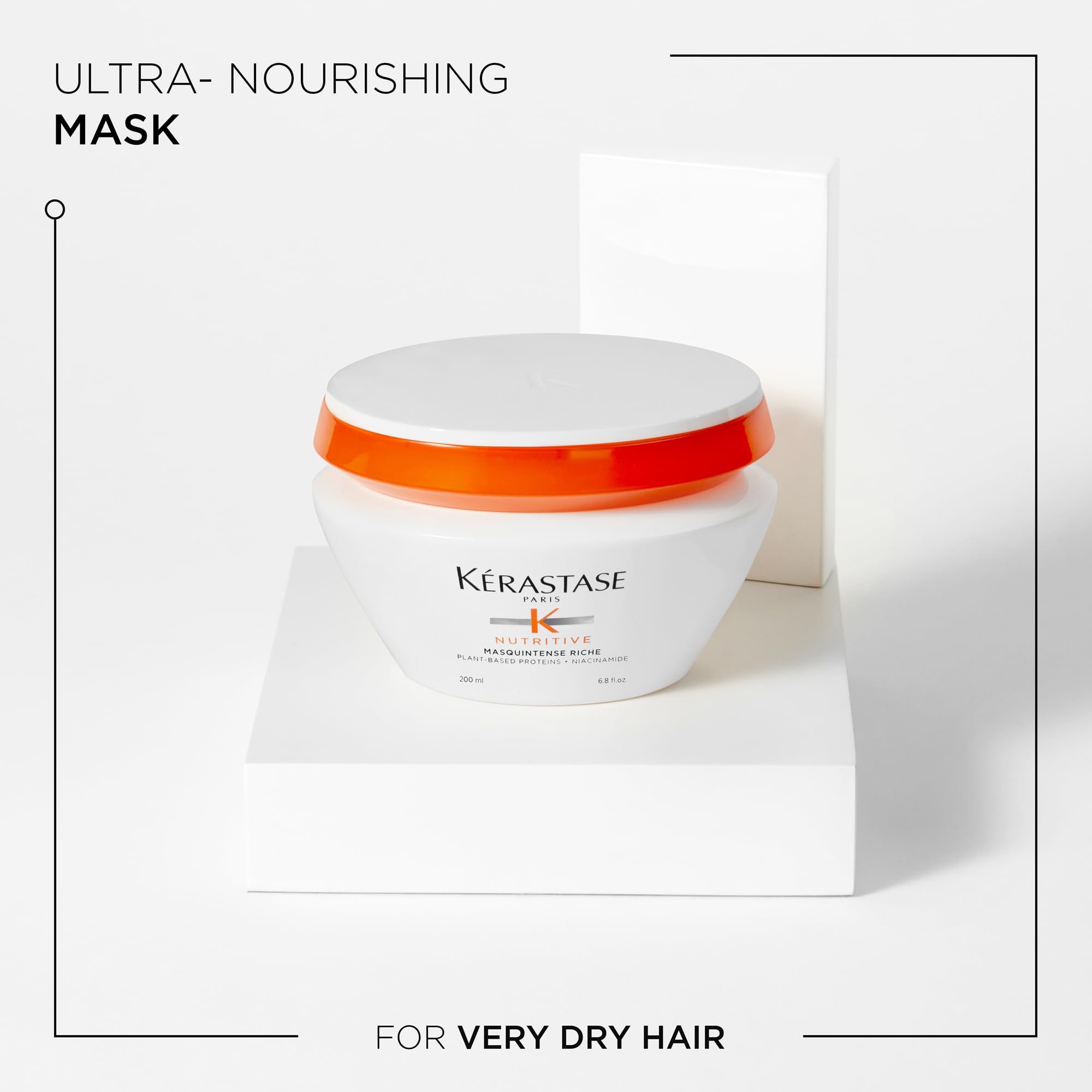 KÉRASTASE applying mask to mid-lengths, shows easy detangling benefit