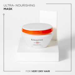 KÉRASTASE applying mask to mid-lengths, shows easy detangling benefit