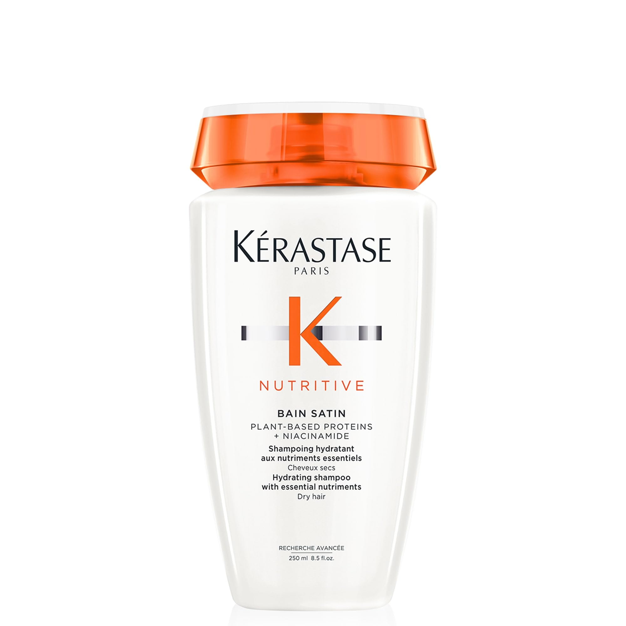 KÉRASTASE bottle front view showing elegant packaging and hydration benefit