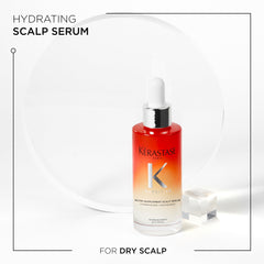 KÉRASTASE before and after scalp view showing visible hydration benefit