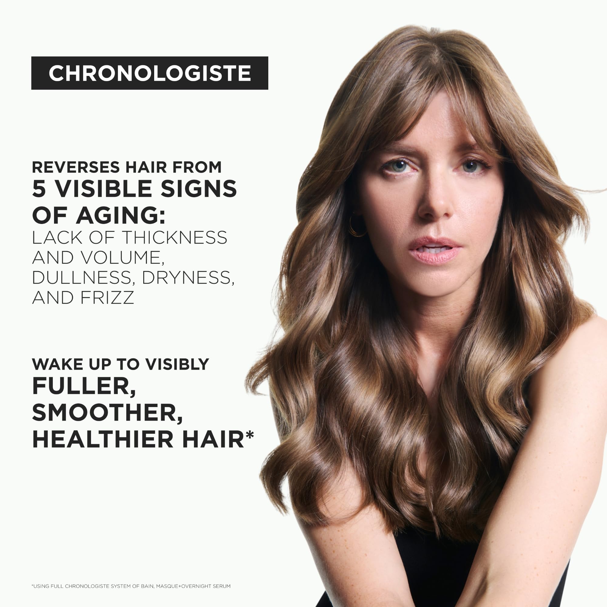 KÉRASTASE wet hair after rinse showing restored shine and softness
