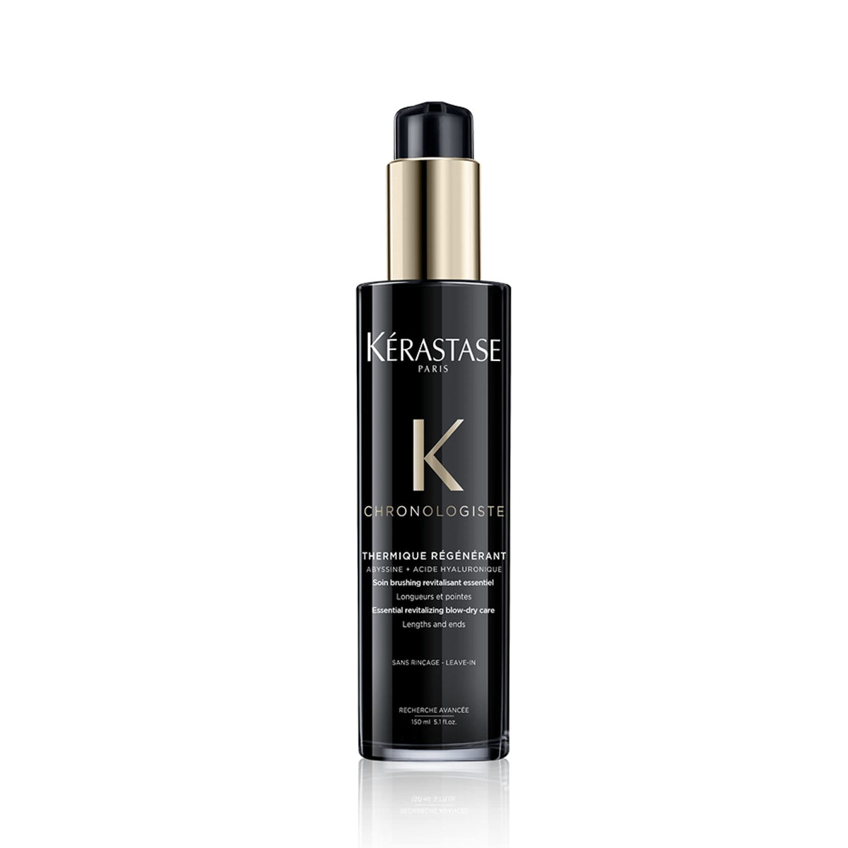 KÉRASTASE bottle front showing Chronologiste serum and luxe design benefit clarity