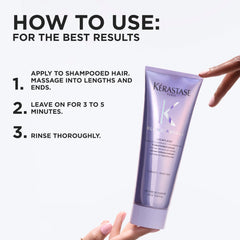 KÉRASTASE Cicaflash before and after lightened hair showing improved smoothness