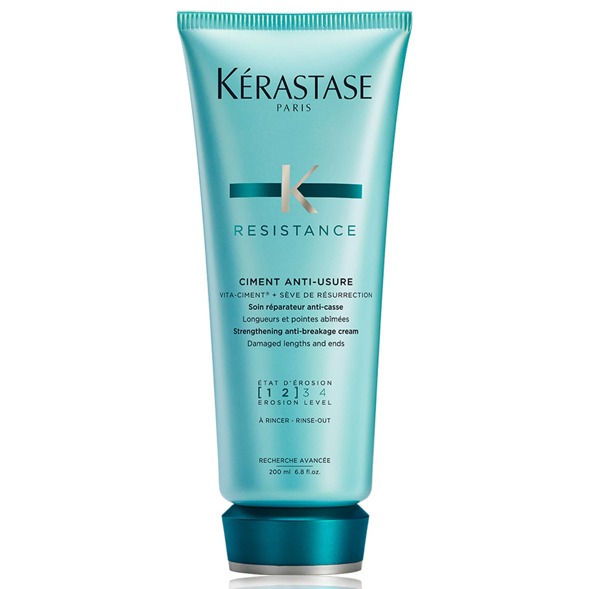 KÉRASTASE front bottle showing product benefits and brand