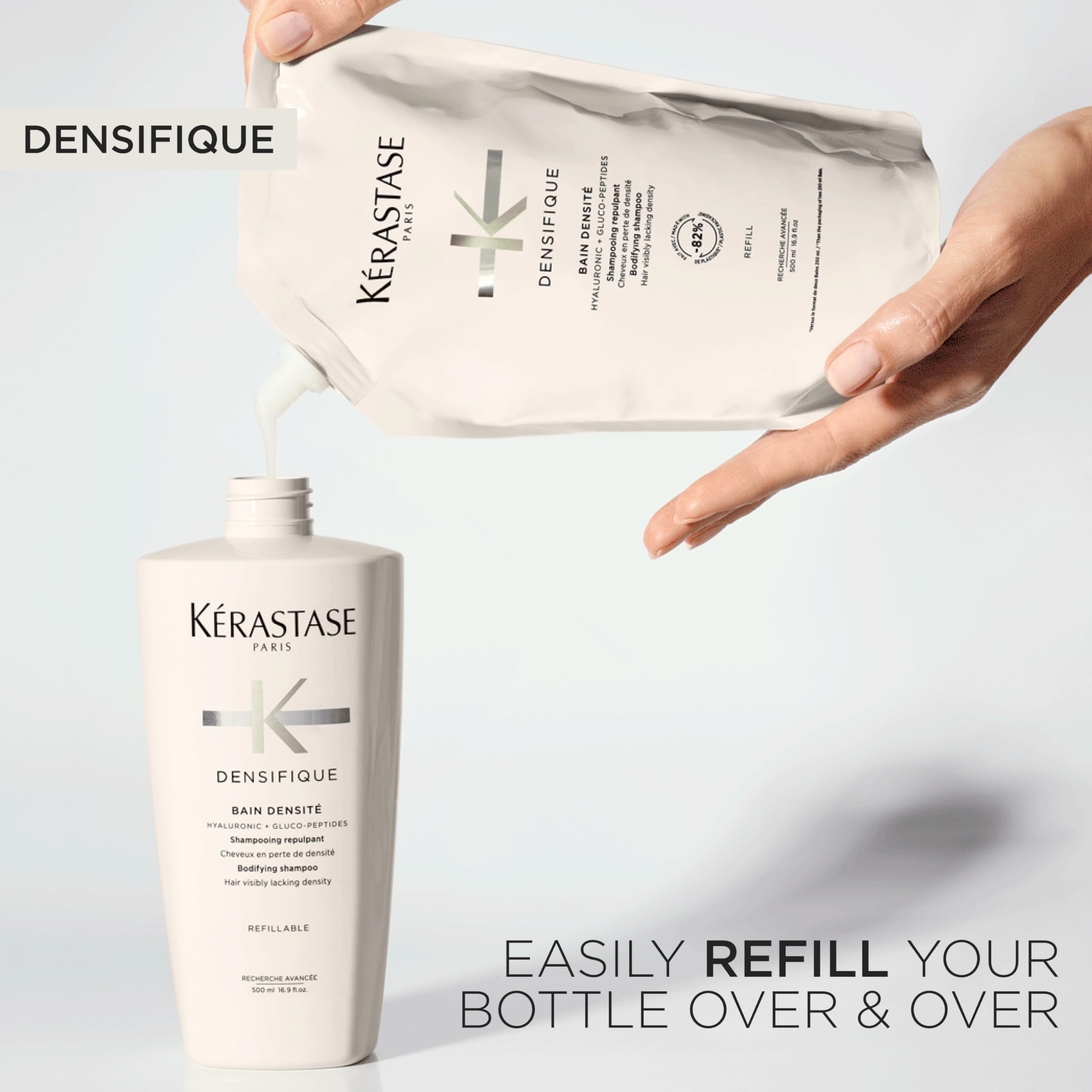 KÉRASTASE label close-up highlighting ingredients and usage instructions