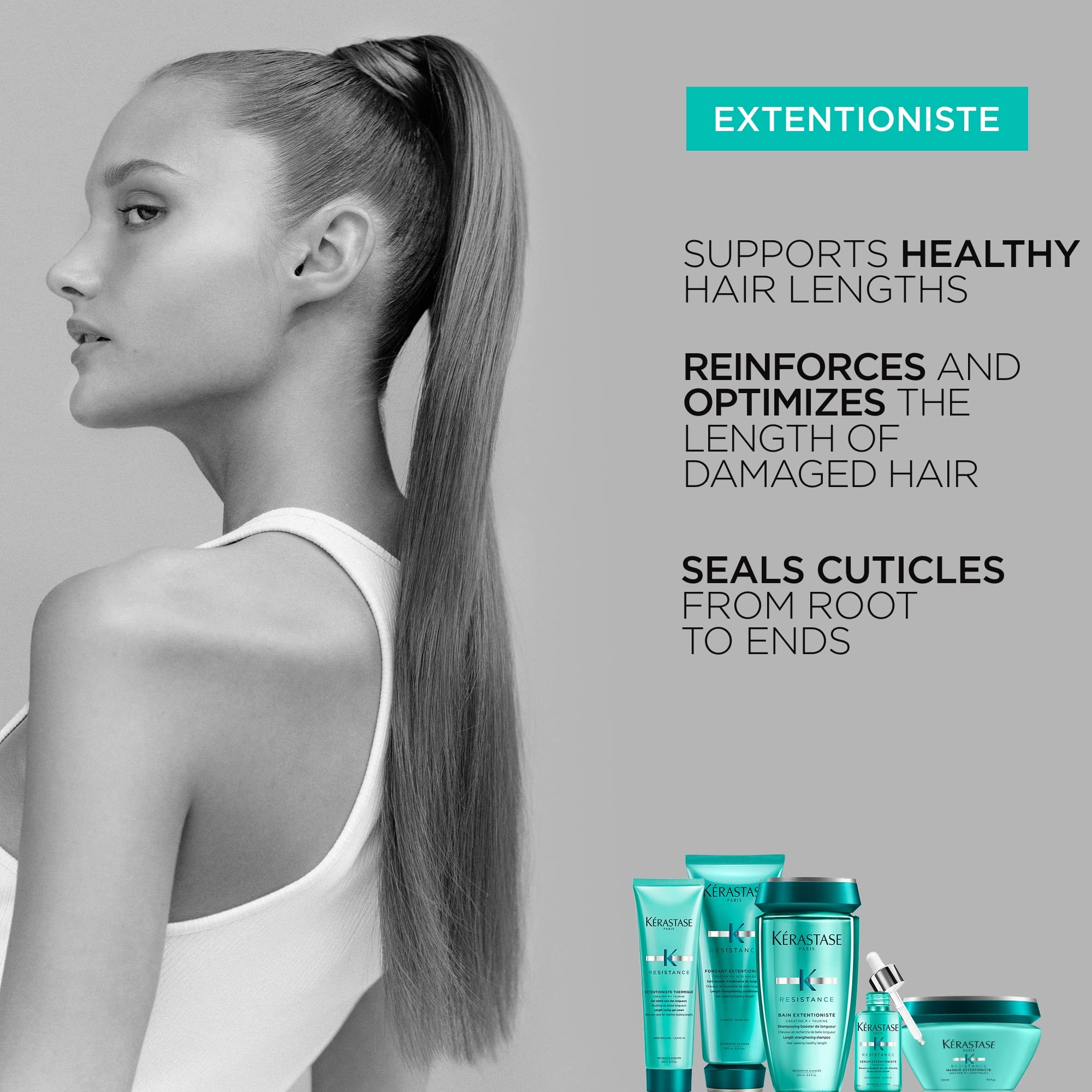 KÉRASTASE applying conditioner to mid-lengths and ends for detangling
