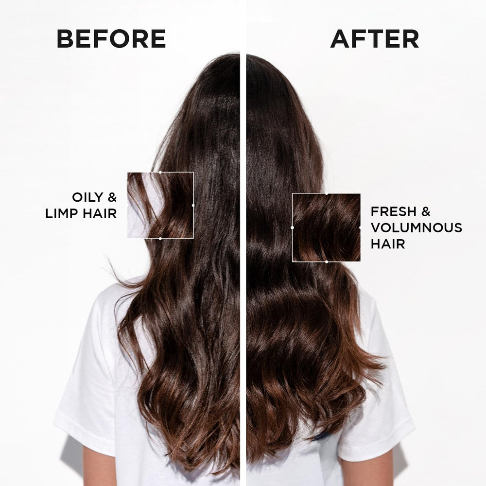 KÉRASTASE can in hand to show 5.3 oz scale and easy portability benefit