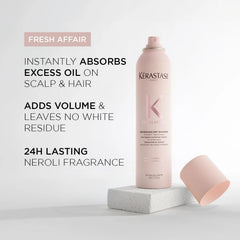 KÉRASTASE spray nozzle close-up illustrating controlled mist application for precision