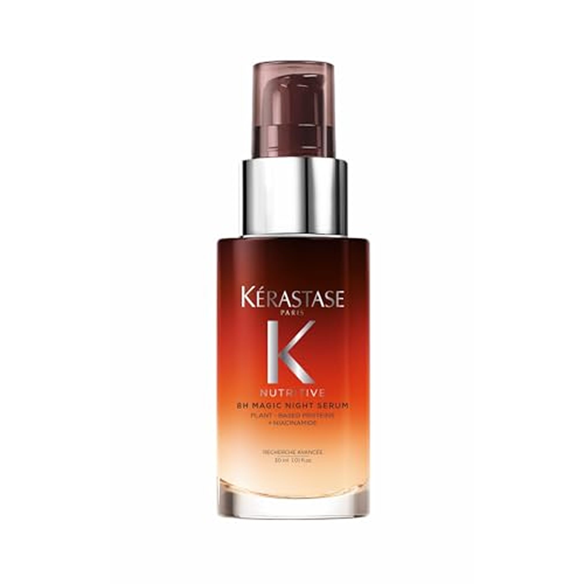 KÉRASTASE front bottle view showing travel-size serum and easy pump for convenience
