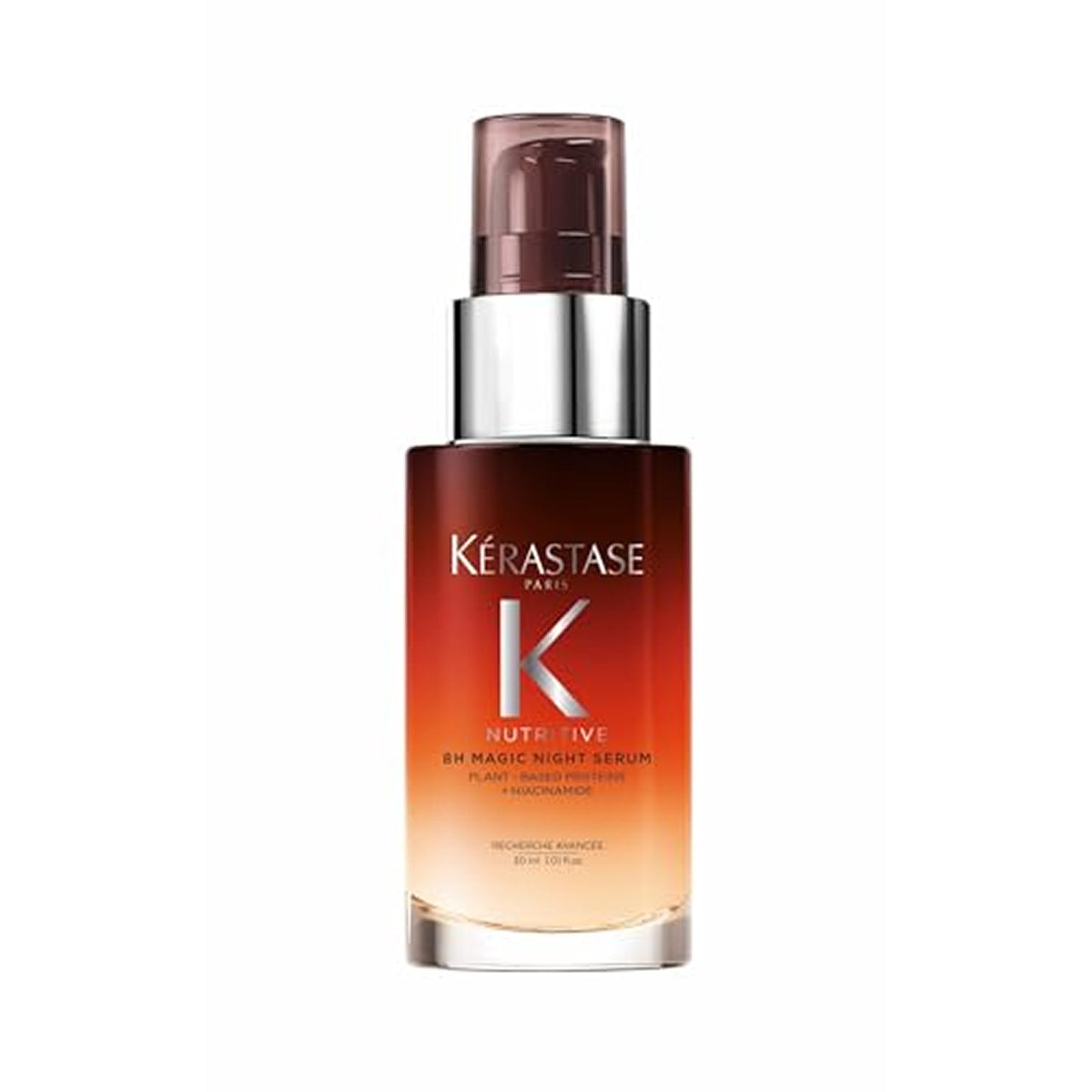 KÉRASTASE front bottle view showing travel-size serum and easy pump for convenience