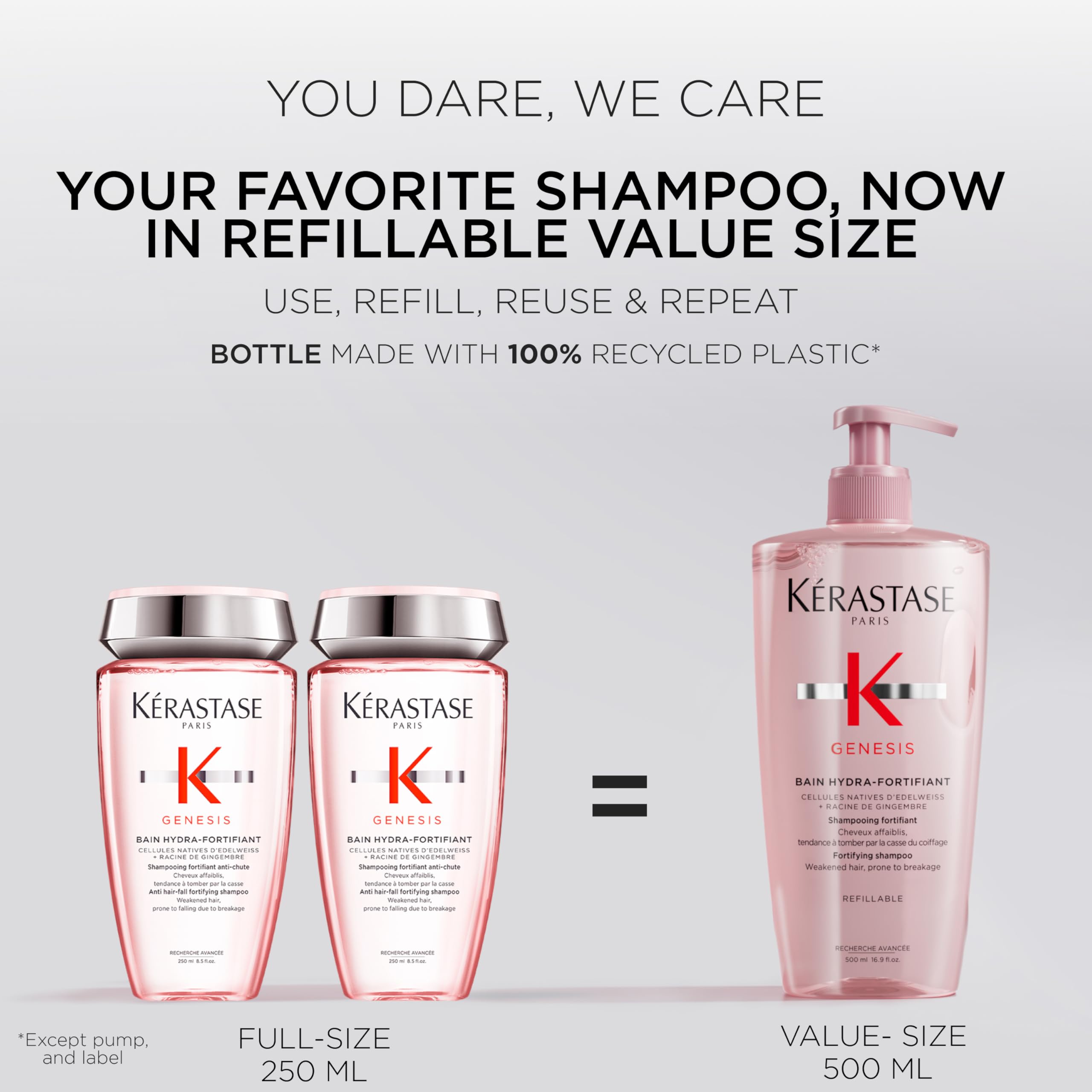 KÉRASTASE back label listing key ingredients for transparency and informed use