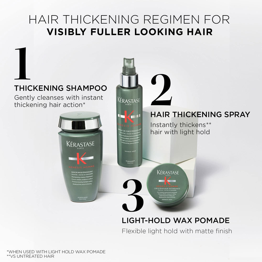KÉRASTASE paired with thickening spray for fuller-looking styling support