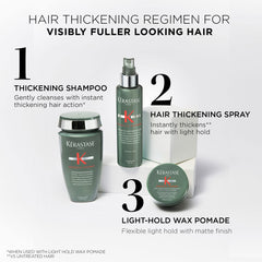 KÉRASTASE paired with thickening spray for fuller-looking styling support