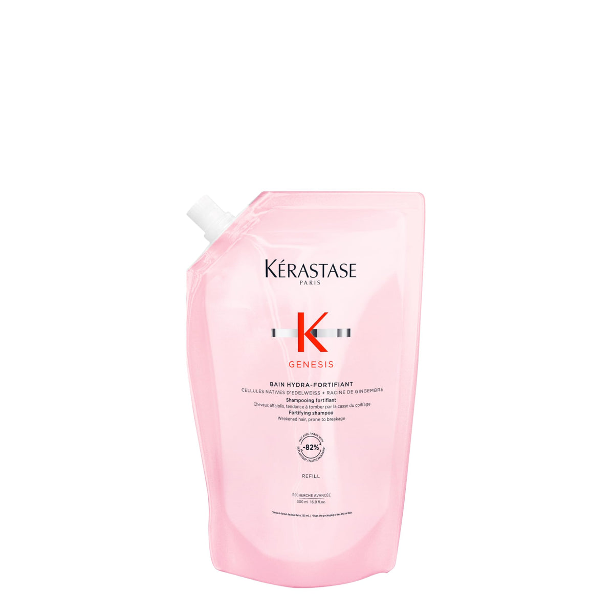 KÉRASTASE Genesis refill bottle front view showing product and size benefits