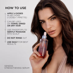 KÉRASTASE Genesis applied to scalp illustrating root-focused application and fortification