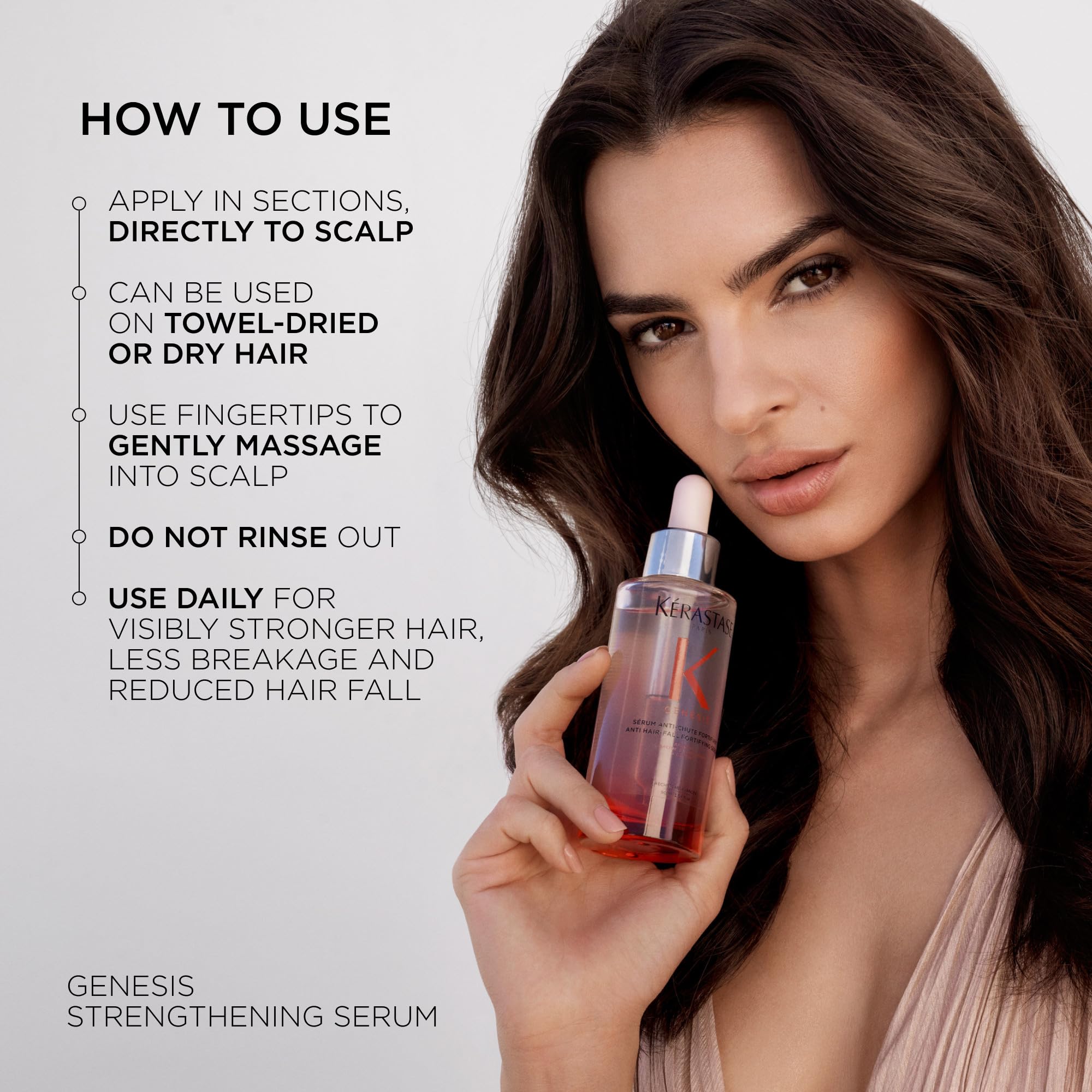 KÉRASTASE Genesis pump detail demonstrating easy, mess-free dosing benefit
