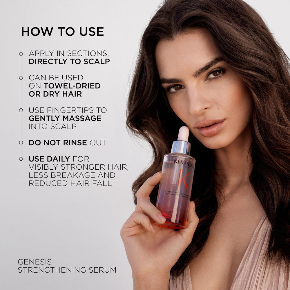 KÉRASTASE Genesis pump detail demonstrating easy, mess-free dosing benefit