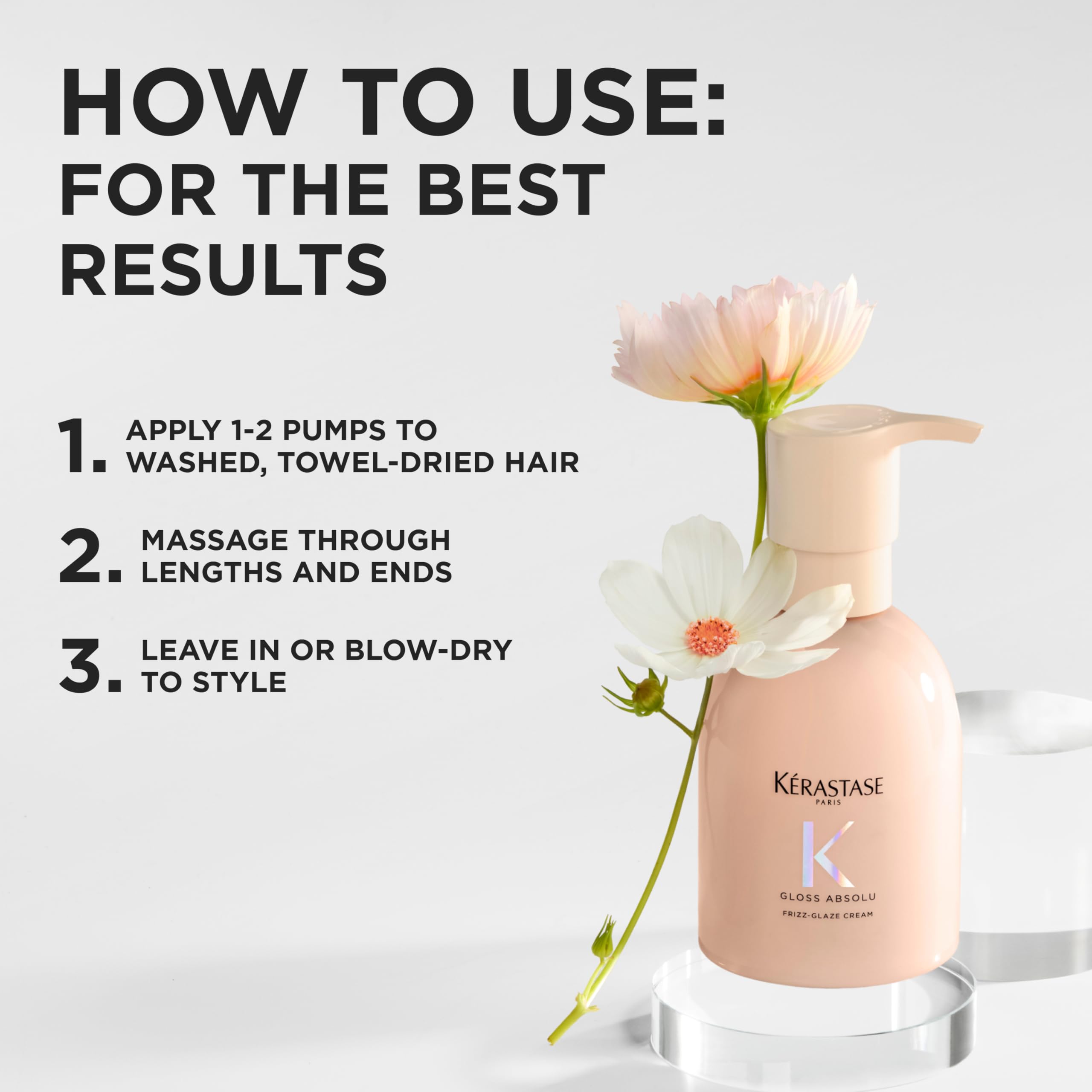 KÉRASTASE bottle held in hand showing size and travel-friendly benefit