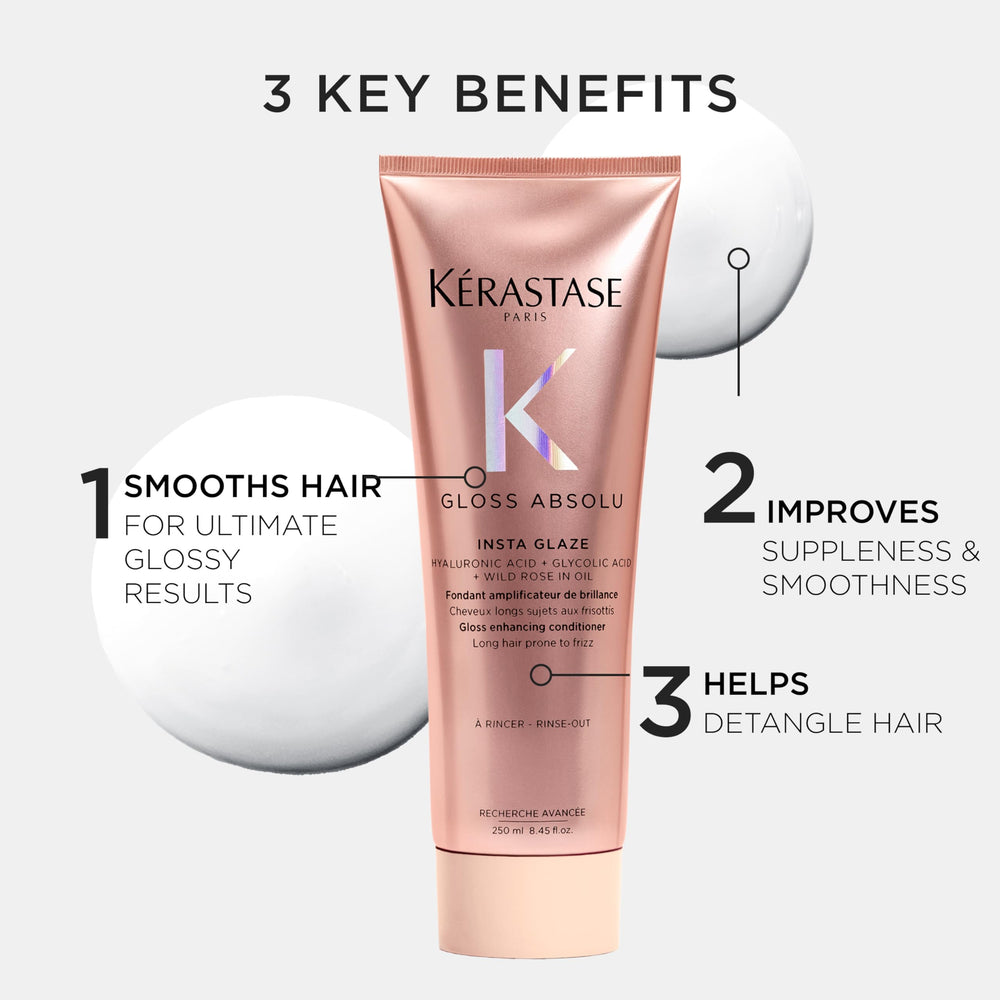 KÉRASTASE being poured from bottle into hand for easy application benefit
