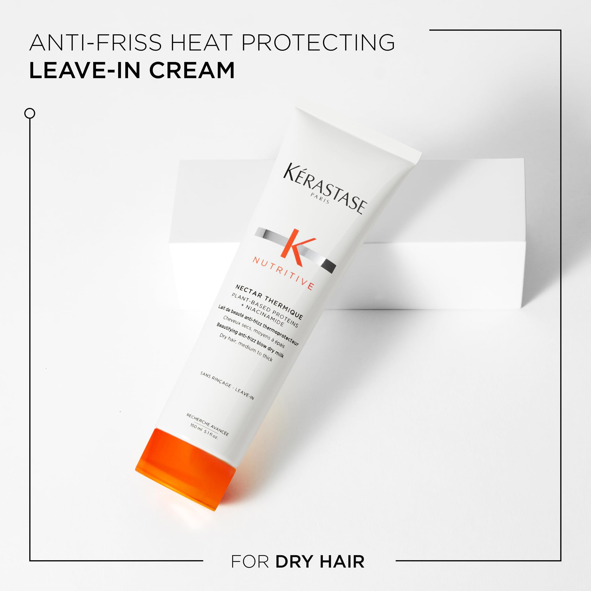 KÉRASTASE before and after showing reduced frizz and added shine