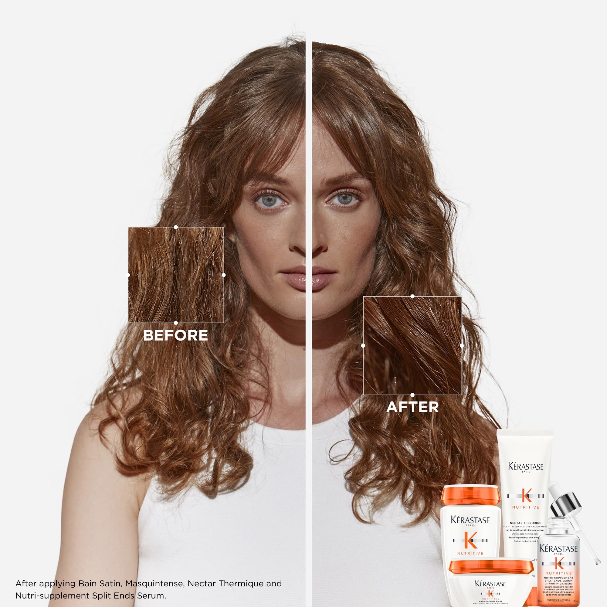 KÉRASTASE cream texture closeup showing lightweight, nourishing formula