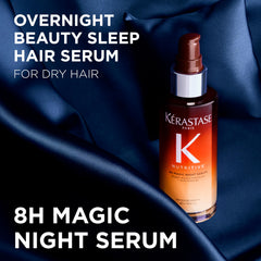 KÉRASTASE bottle next to hand showing compact size and travel-ready benefit