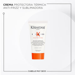 KÉRASTASE blow-dry cream close-up showing pump and lightweight smooth finish