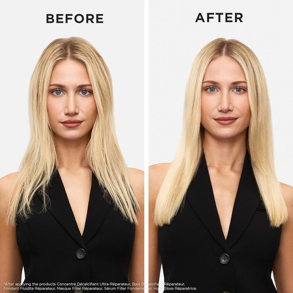 KÉRASTASE pump dispensing shampoo, highlights easy application and control