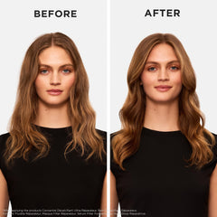 KÉRASTASE oil texture pool illustrating lightweight finish and glossy sheen