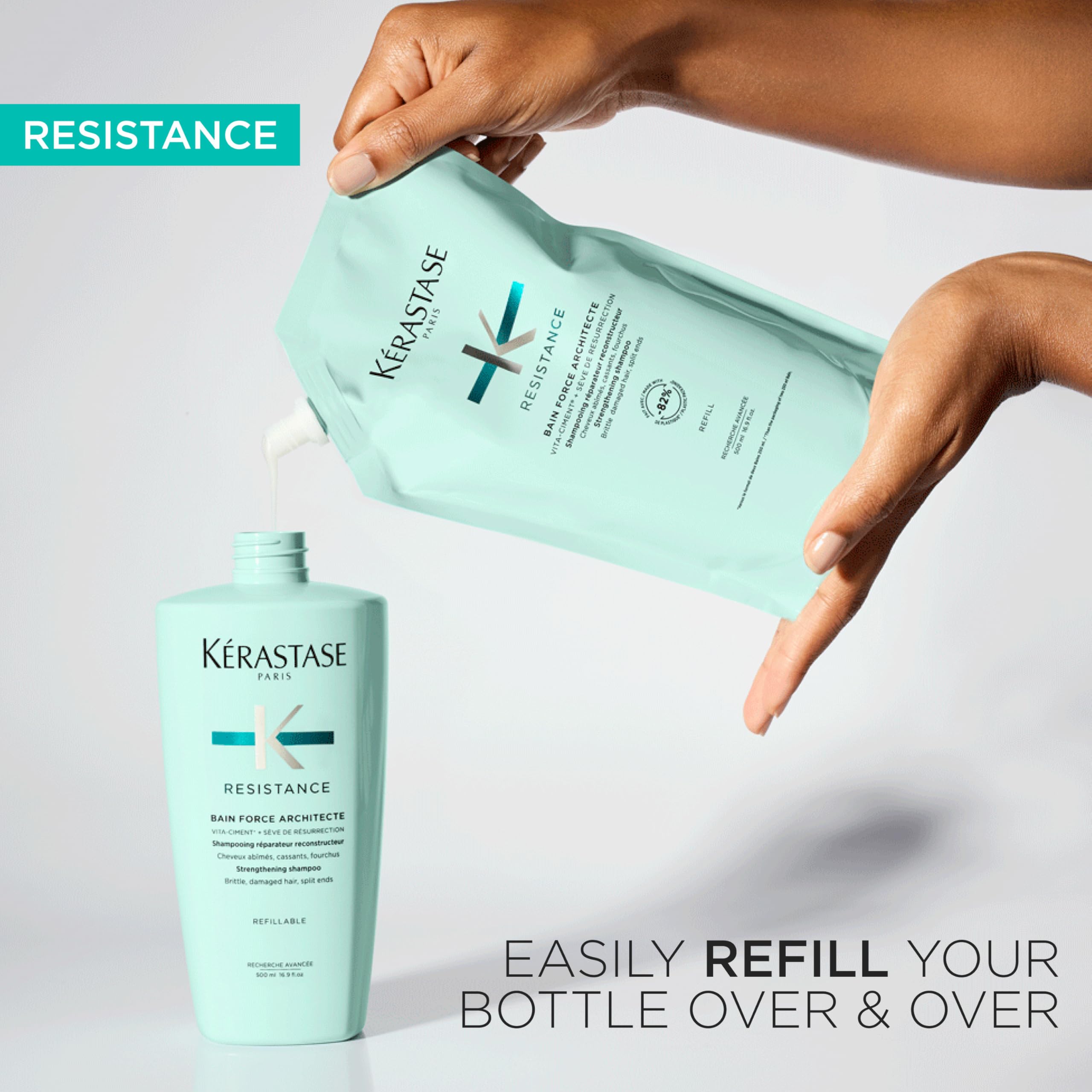 KÉRASTASE rich lather on hair demonstrating gentle cleansing benefit