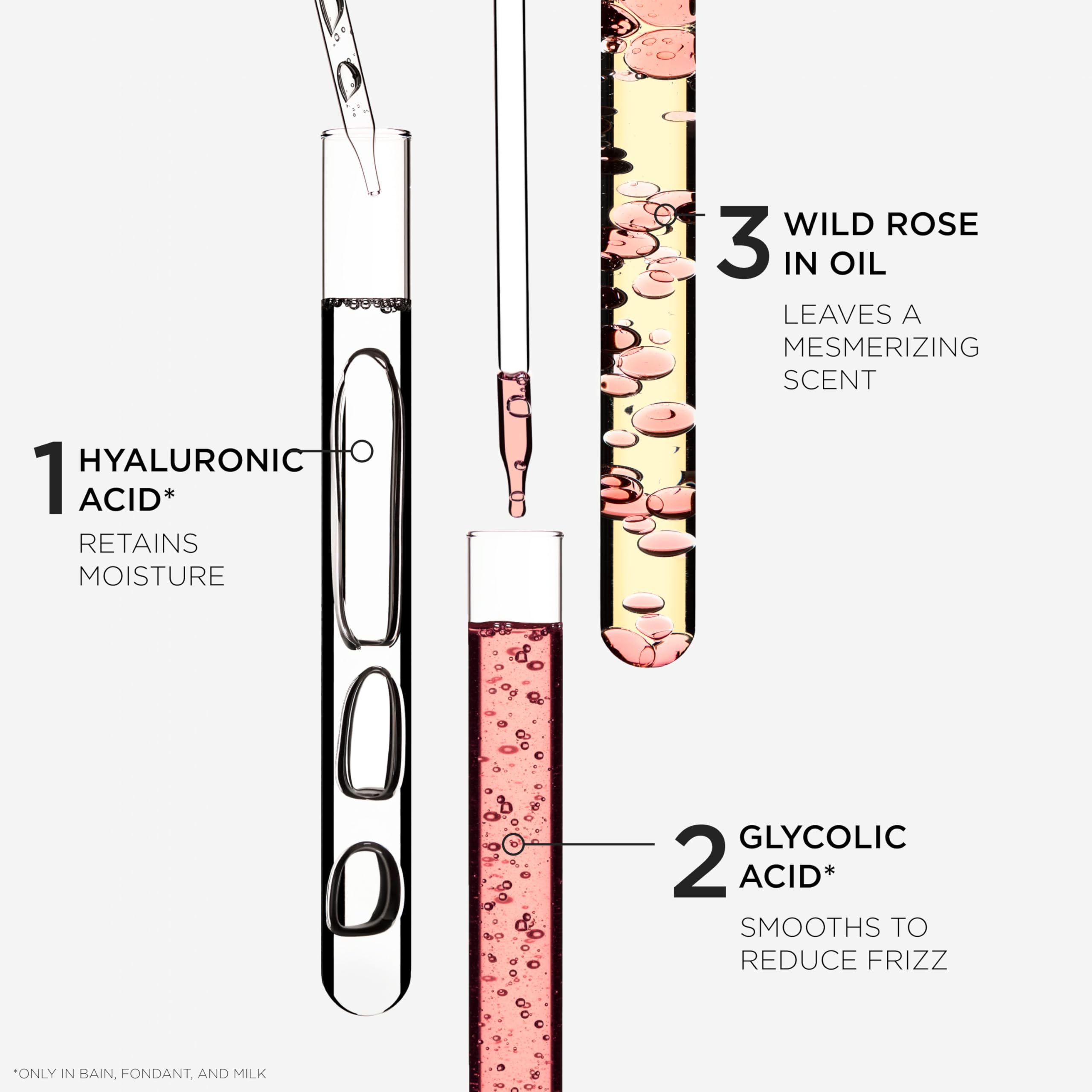 KÉRASTASE Wild Rose oil glaze droplets highlighting enriched gloss benefit