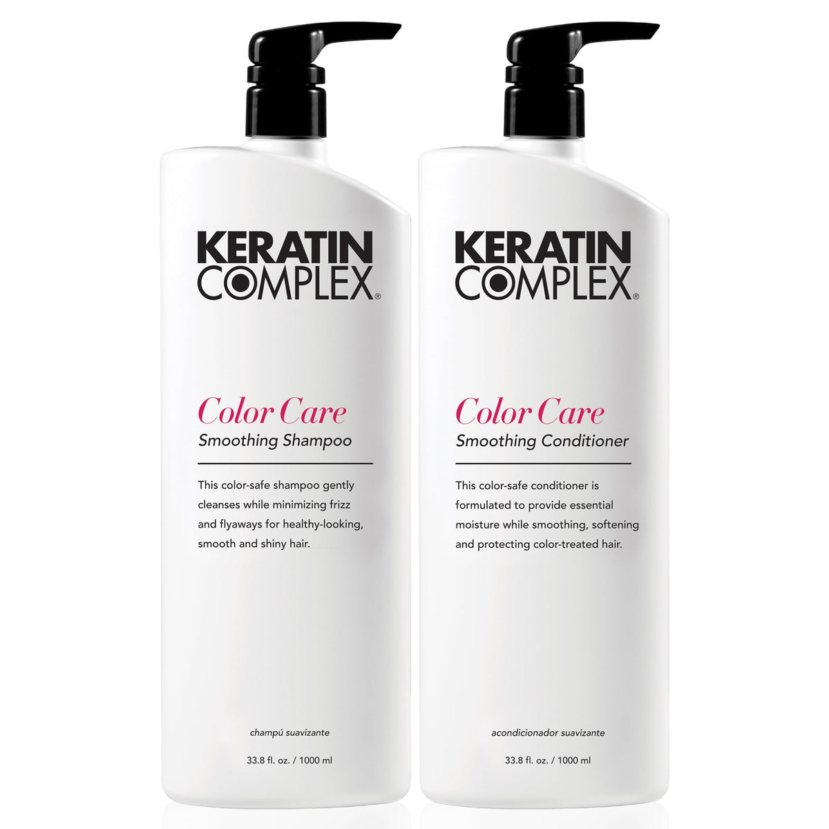 Keratin Complex duo front packaging shows full bottles and labels preserving color