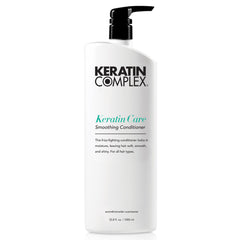Keratin Complex front bottle showing product and benefit of frizz control