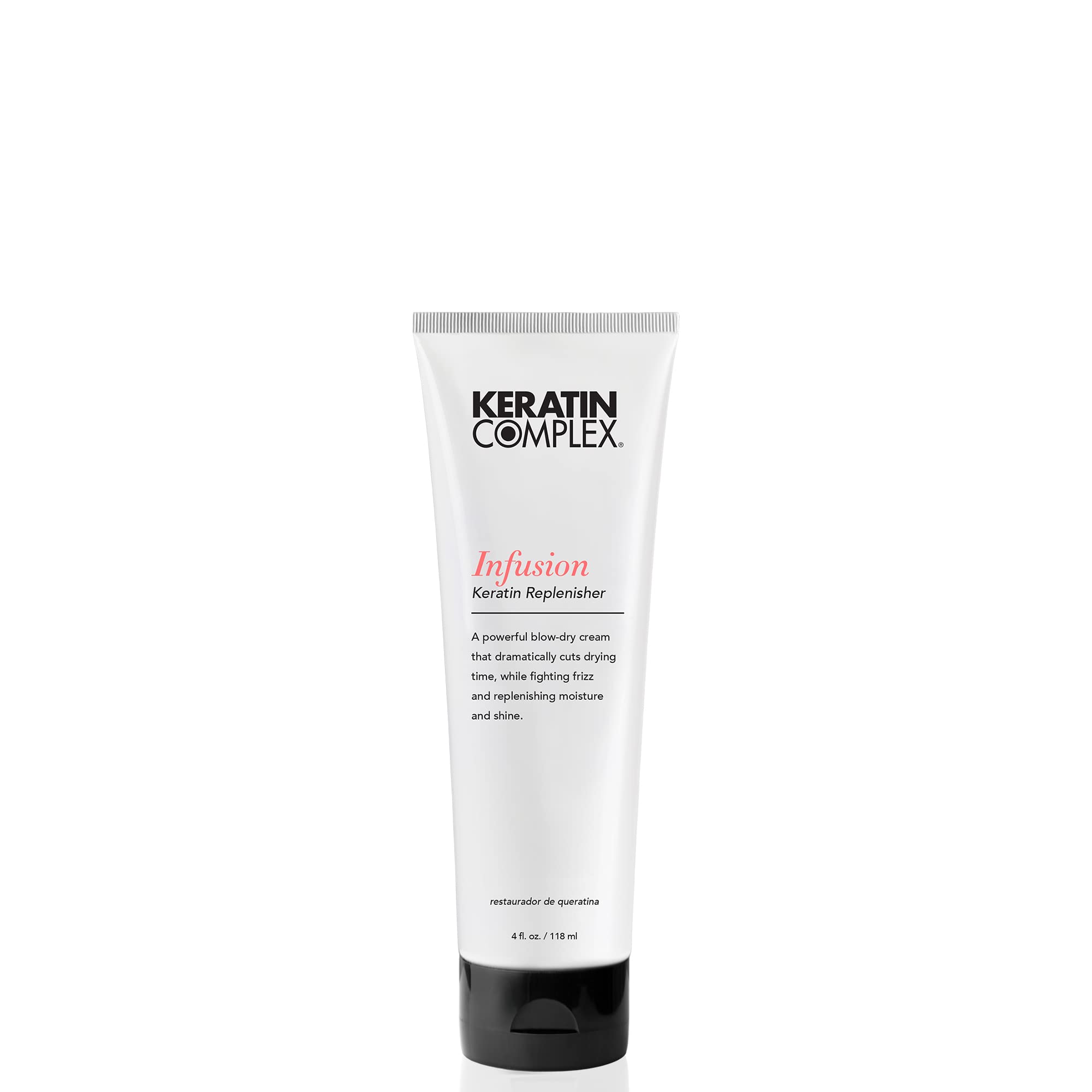 Keratin Complex front packaging shows bottle and label, offering clear product ID and benefit