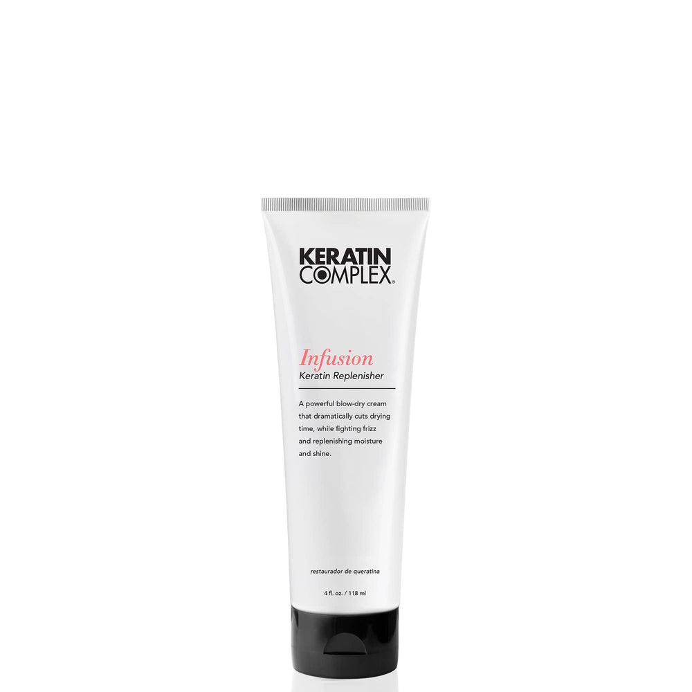 Keratin Complex front packaging shows bottle and label, offering clear product ID and benefit