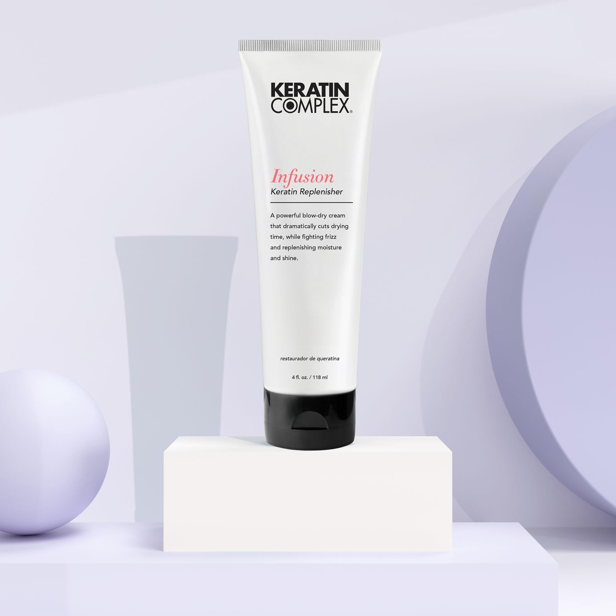 Keratin Complex used in a salon-style blow-dry creating frizz control and lasting shine