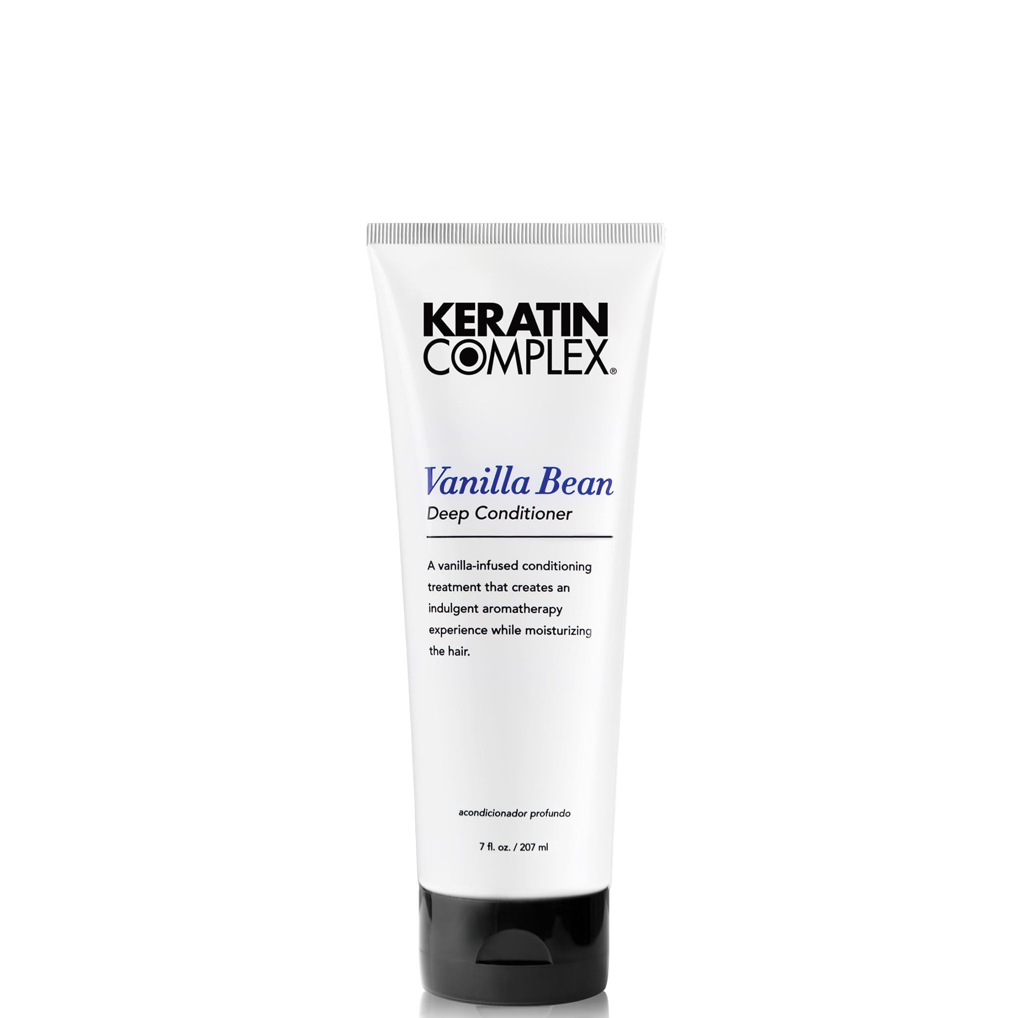 Keratin Complex front jar showing product and benefit of deep conditioning