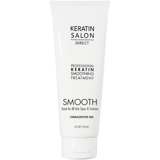 Keratin Salon Direct front packaging showing product and benefit of salon-quality results