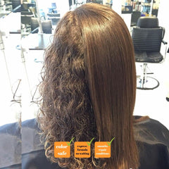 Kerazon Professional before and after hair strands highlighting reduced frizz benefit