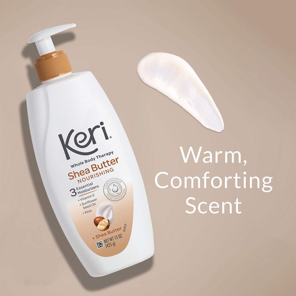 Keri lotion applied to arm demonstrating smooth, non-greasy finish