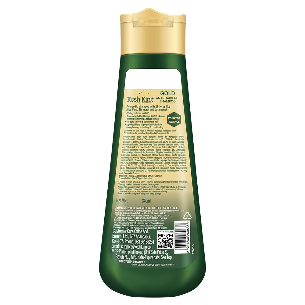 KESH KING 340ml bottle beside common items showing true product scale