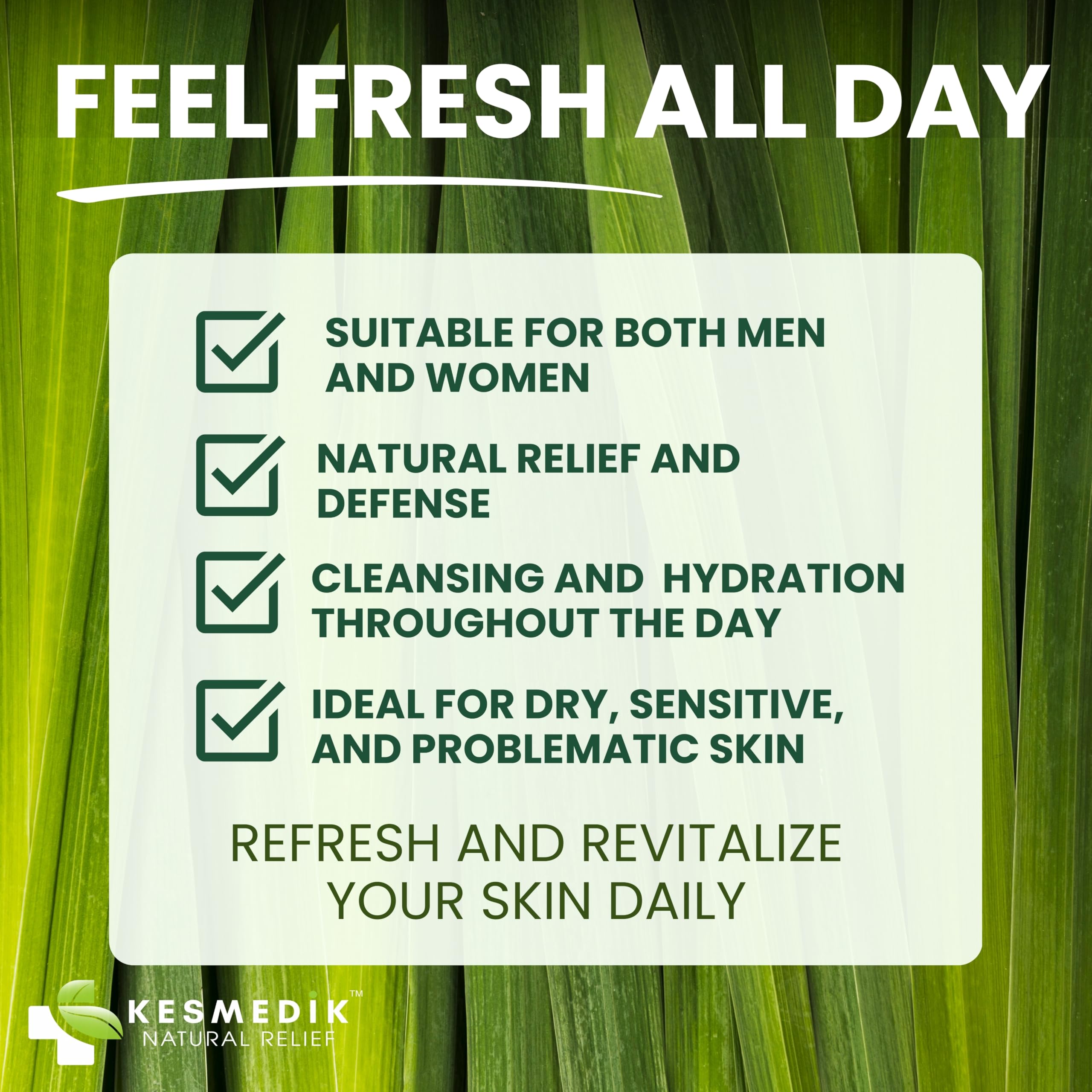 KESMEDIK in shower lifestyle scene, suggests refreshing daily routine
