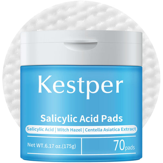 Kestper front packaging tub showing 70 pads and clear labeling for convenience
