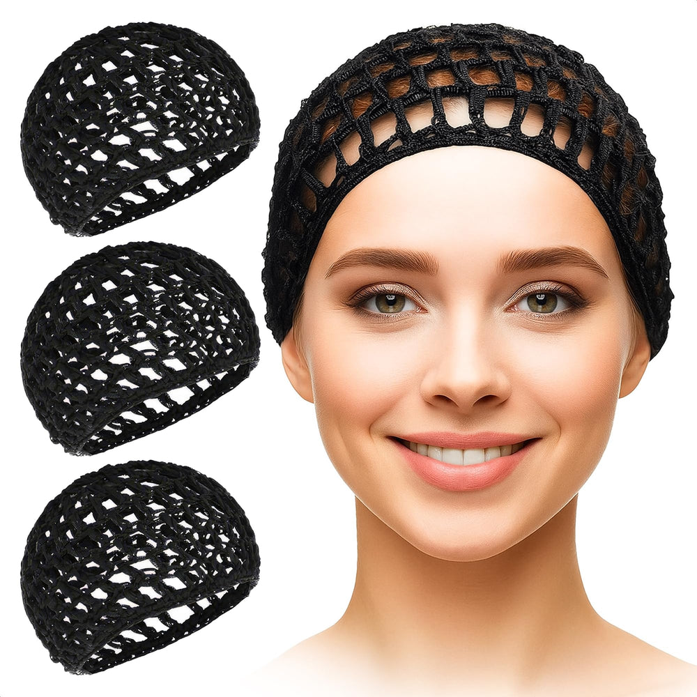 KETAR front view of four-pack black hair nets showing compact packaging and readiness