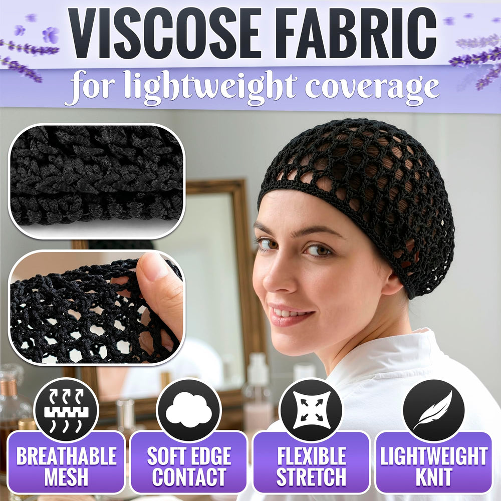 KETAR net stretched over a bun demonstrating secure hold and comfortable stretch