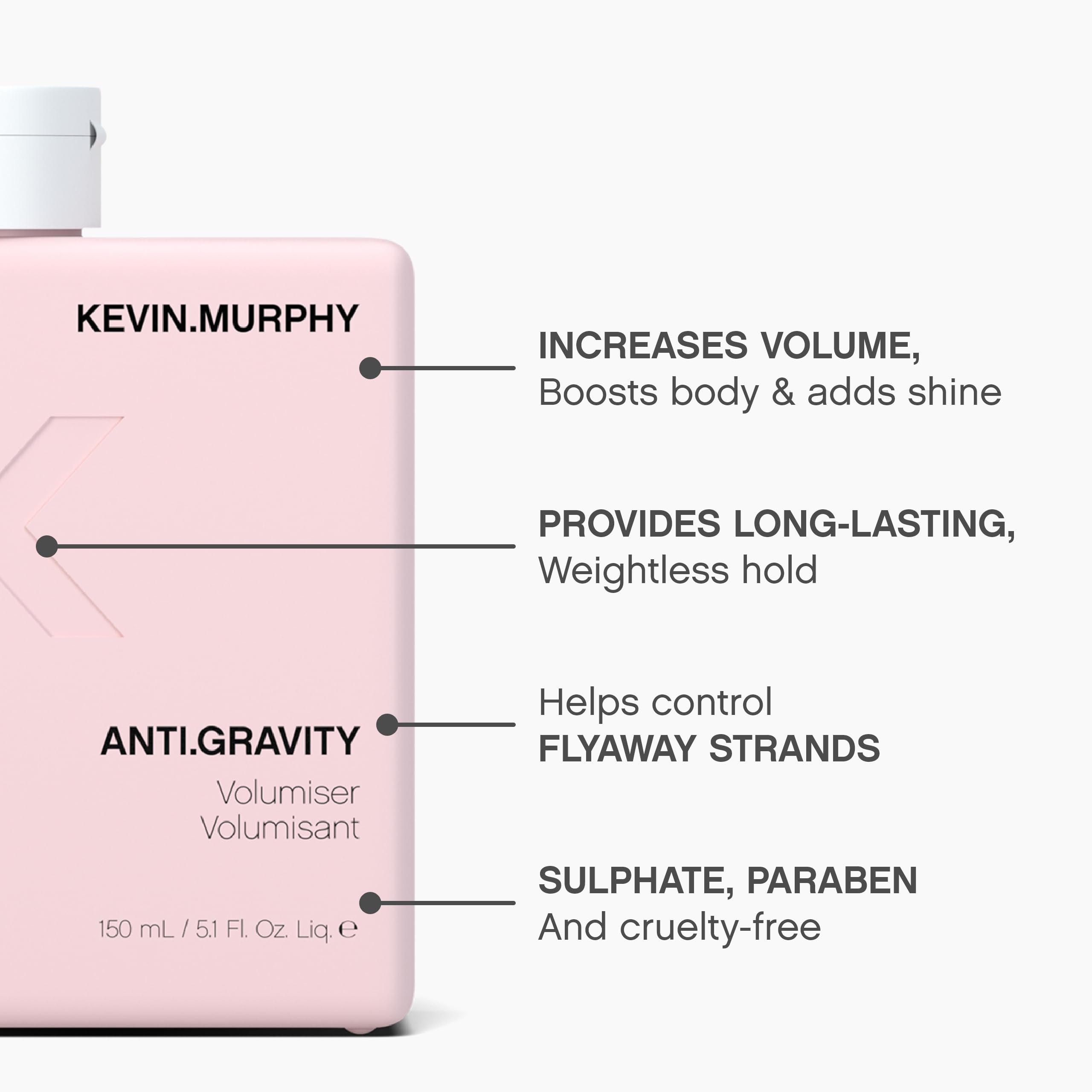 KEVIN.MURPHY lotion texture close-up highlighting lightweight, non-greasy feel