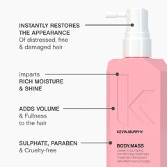 KEVIN.MURPHY BODY.MASS 3.4 oz next to common items showing compact travel size